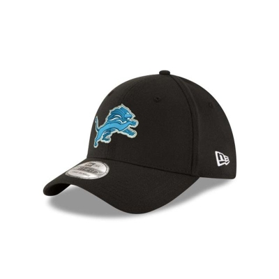 Black Detroit Lions Hat - New Era NFL Team Classic 39THIRTY Stretch Fit Caps USA1764328